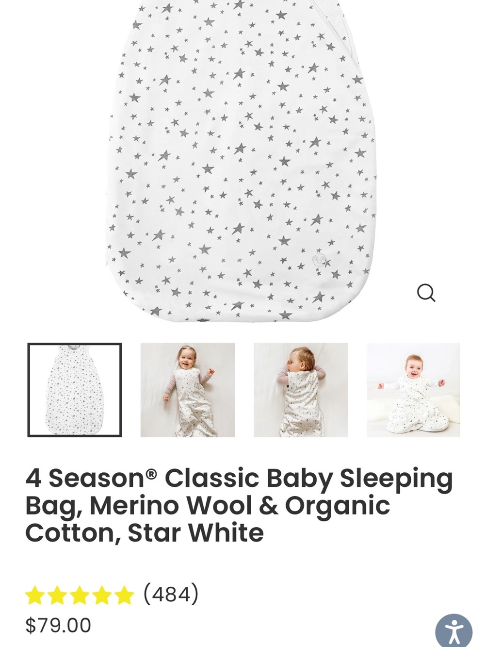 TWO 0-6 Month Woolino Sleep Sacks
